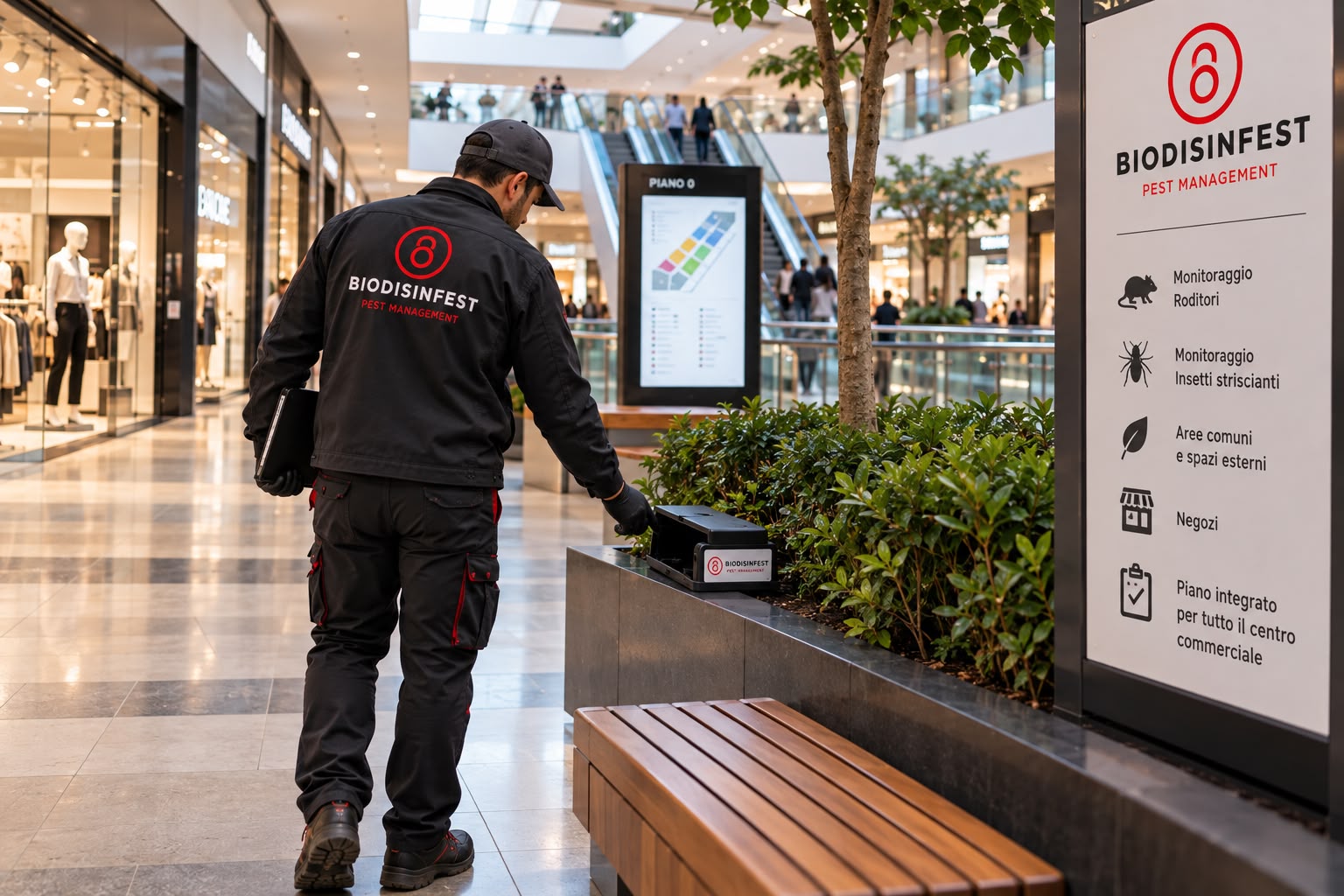 Pest Management nei centri commerciali: piano per aree comuni e negozi